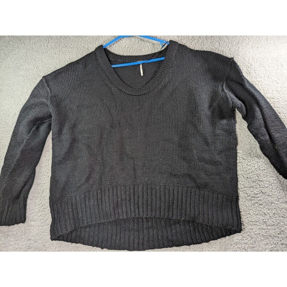 Free People Sweater Womens Size Extra Small Black Long Sleeve Knit Sweater NEW